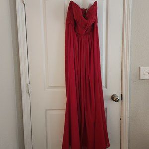 Red Strapless Gown